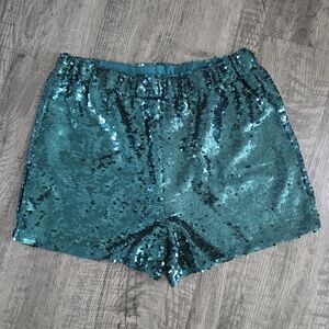 Sincerely Jules High Waist Emerald Green Sequin Shorts